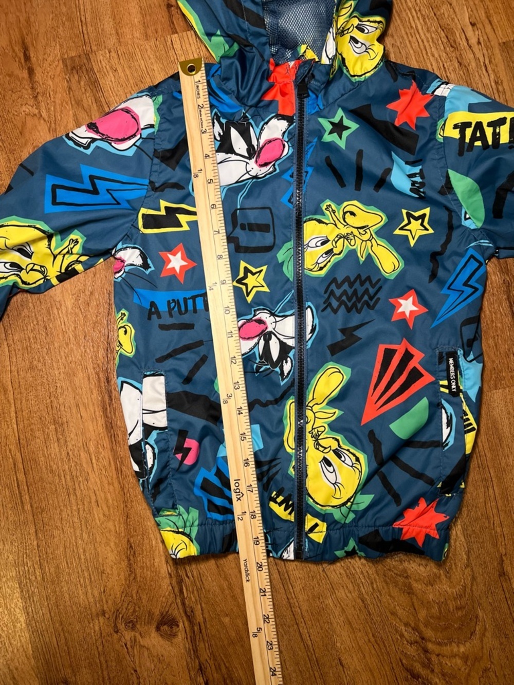 Looney Tunes Members Only Hooded Windbreaker Jacket Kids Size5 Colorful Graphic - Picture 14 of 15